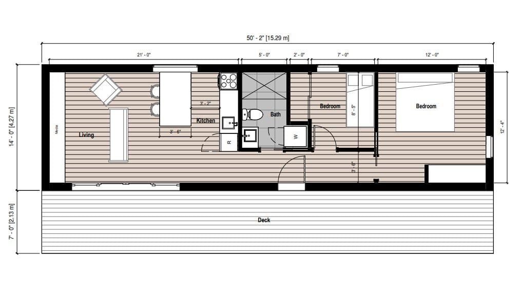 The Quail- 2 bedroom, 1 bathroom modular home!